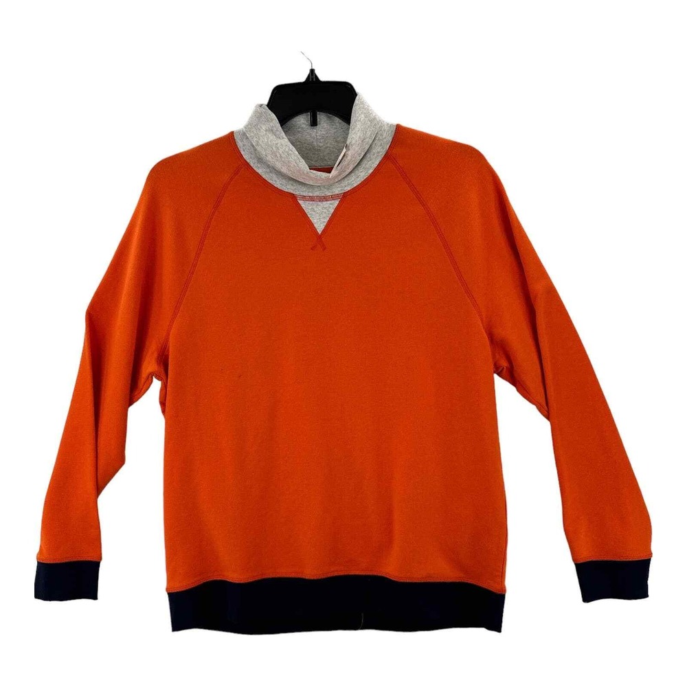 Club Room Men's Orange Fleece Pullover Mock Neck Sweatshirt - Large